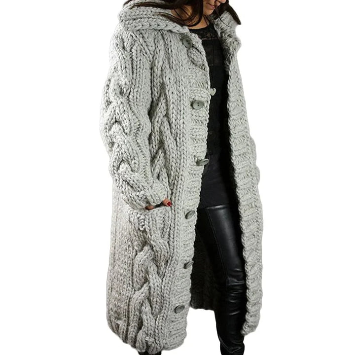 Comfortable Thick Knit Cardigan - Emma-Light grey-S-State of Style