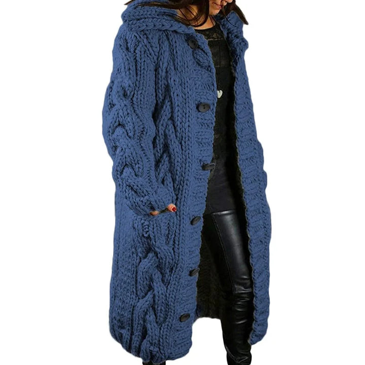 Comfortable Thick Knit Cardigan - Emma-Navy blue-S-State of Style