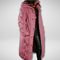 Comfortable Thick Knit Cardigan - Emma-Pink-S-State of Style