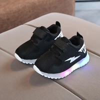 Comfortable Toddler Sneakers with LED Lights - GlowSteps-Black-5-6-State of Style