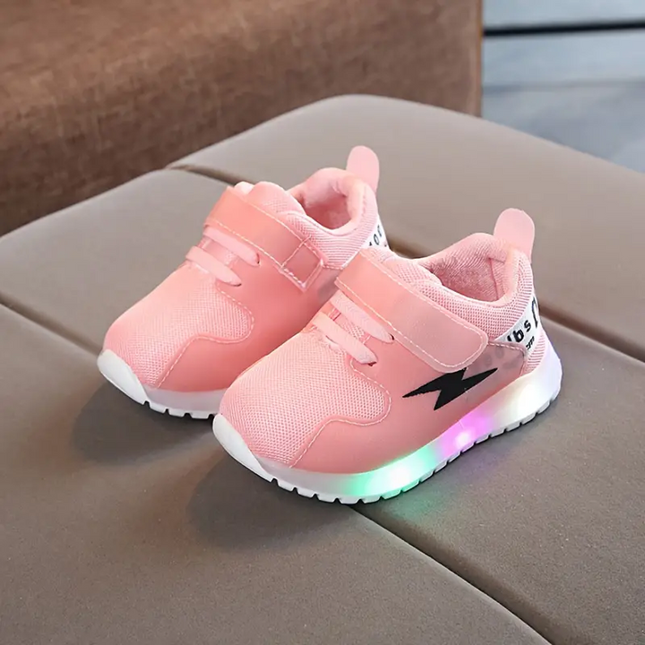 Comfortable Toddler Sneakers with LED Lights - GlowSteps-Pink-5-6-State of Style