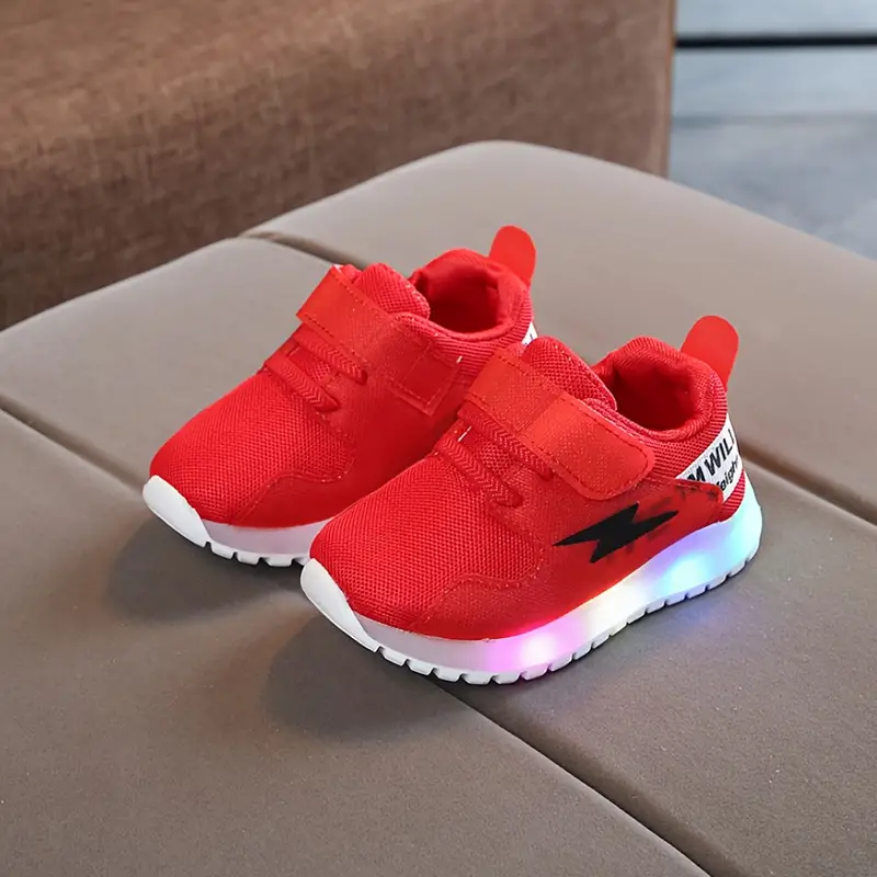 Comfortable Toddler Sneakers with LED Lights - GlowSteps-Red-5-6-State of Style