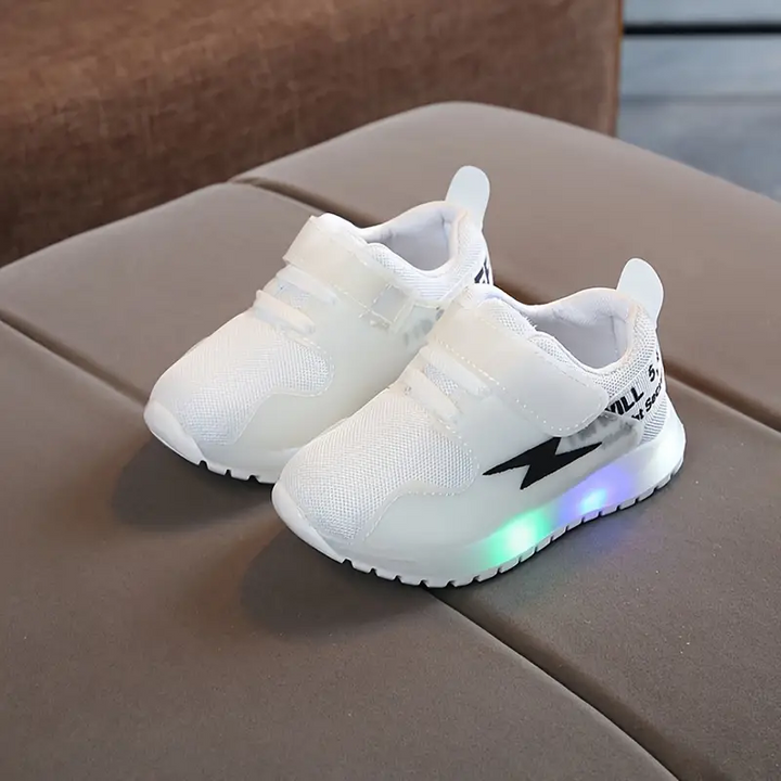 Comfortable Toddler Sneakers with LED Lights - GlowSteps-White-5-6-State of Style