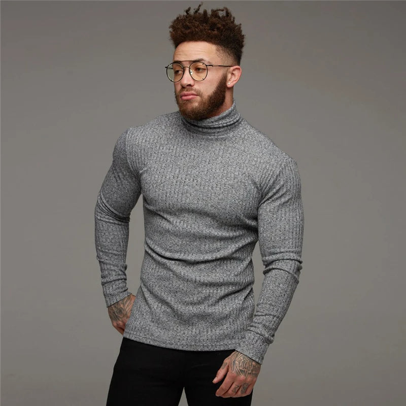 Comfortable Turtleneck Sweater - Oliver-Grey-M-State of Style