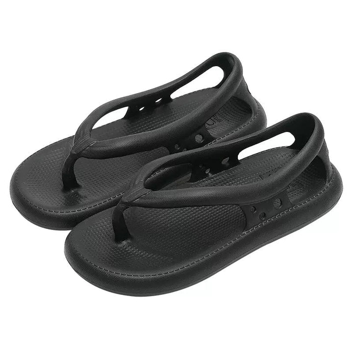 Comfortable, ultra-lightweight, waterproof & foldable summer toe sandals – Eva-Black-3-3.5-State of Style