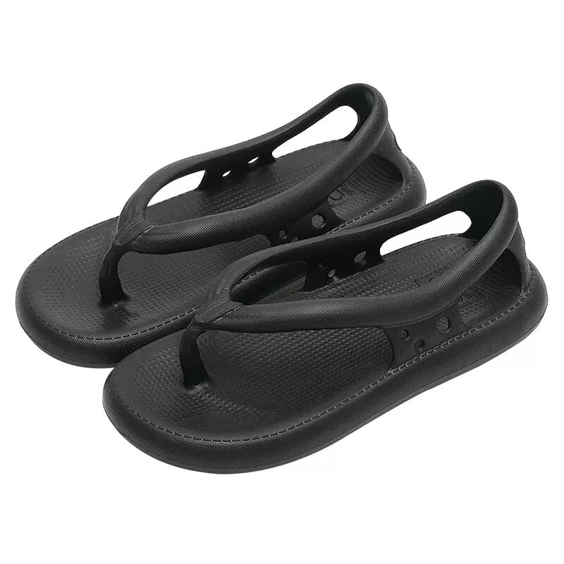 Comfortable, ultra-lightweight, waterproof & foldable summer toe sandals – Eva-Black-3-3.5-State of Style