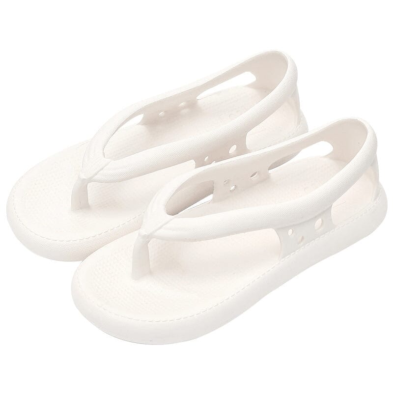 Comfortable, ultra-lightweight, waterproof & foldable summer toe sandals – Eva-White-3-3.5-State of Style