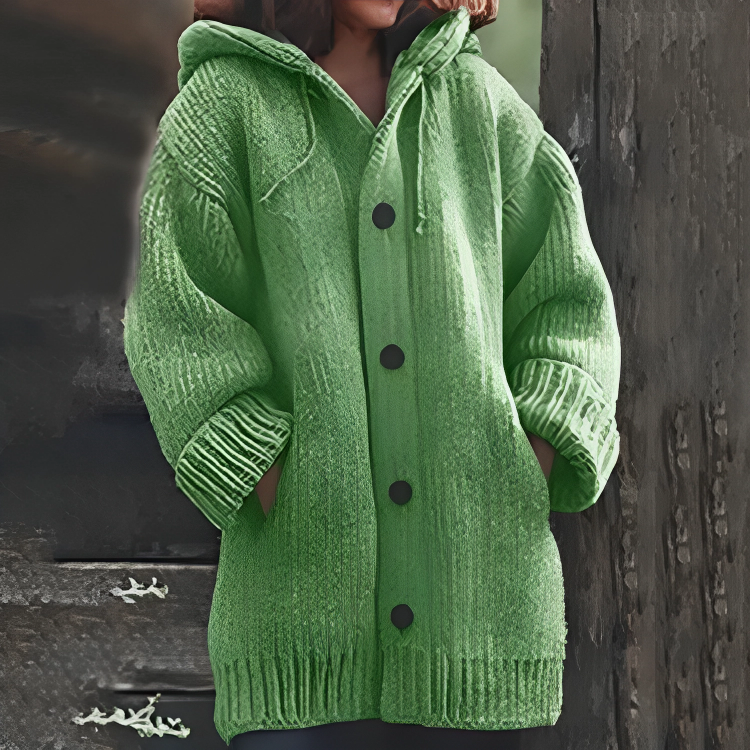 Comfortable Warm Women's Cardigan - Sophie-Green-S-State of Style