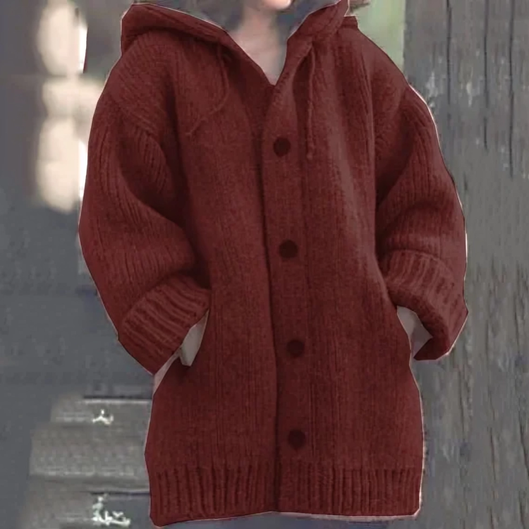 Comfortable Warm Women's Cardigan - Sophie-Red-S-State of Style