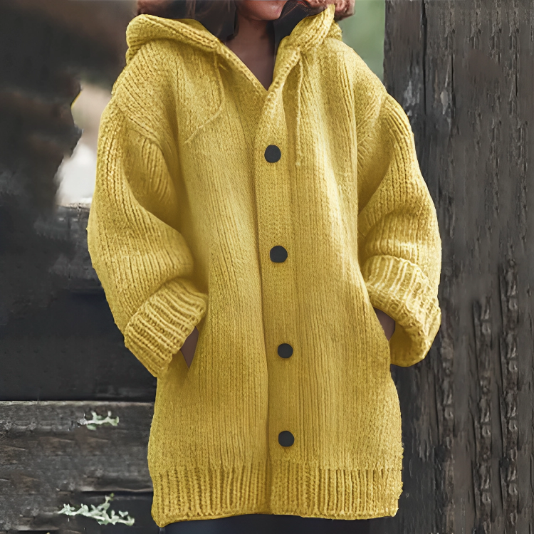 Comfortable Warm Women's Cardigan - Sophie-Yellow-S-State of Style