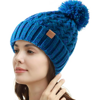 Comfortable Winter Pom Beanie - Yvonne-Blue-State of Style
