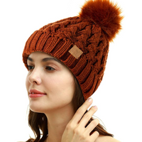 Comfortable Winter Pom Beanie - Yvonne-Brown-State of Style