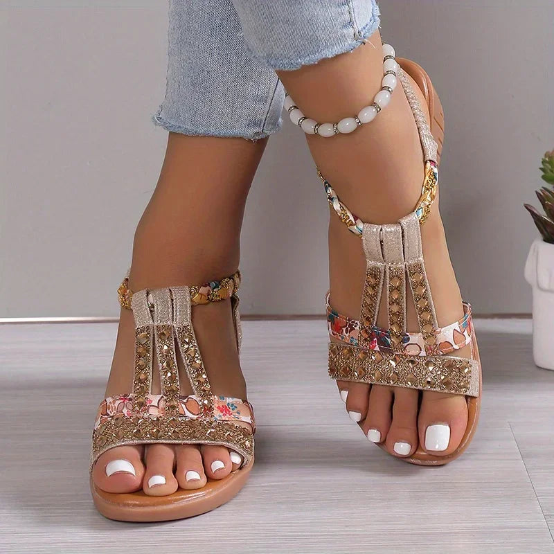 Comfortable Women's Orthopaedic Wedge Sandals with Soft Sole – Marla-Gold-3-State of Style