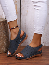 Comfortable women's orthopedic summer shoes with 3-arch support – Mira-Blue-3-State of Style