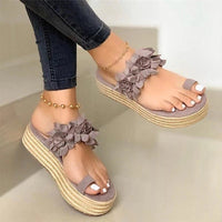Comfortable women's orthopedic summer shoes with floral pattern – Linora-Gray-3-State of Style