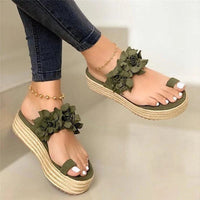 Comfortable women's orthopedic summer shoes with floral pattern – Linora-Green-3-State of Style