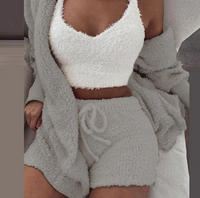 Comfortable Women's Top and Skirt Set-Grey-S-State of Style