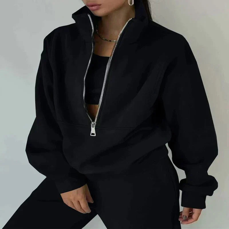 Comfortable Women's Tracksuit - Ava-Black-S-State of Style