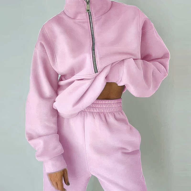 Comfortable Women's Tracksuit - Ava-Pink-S-State of Style