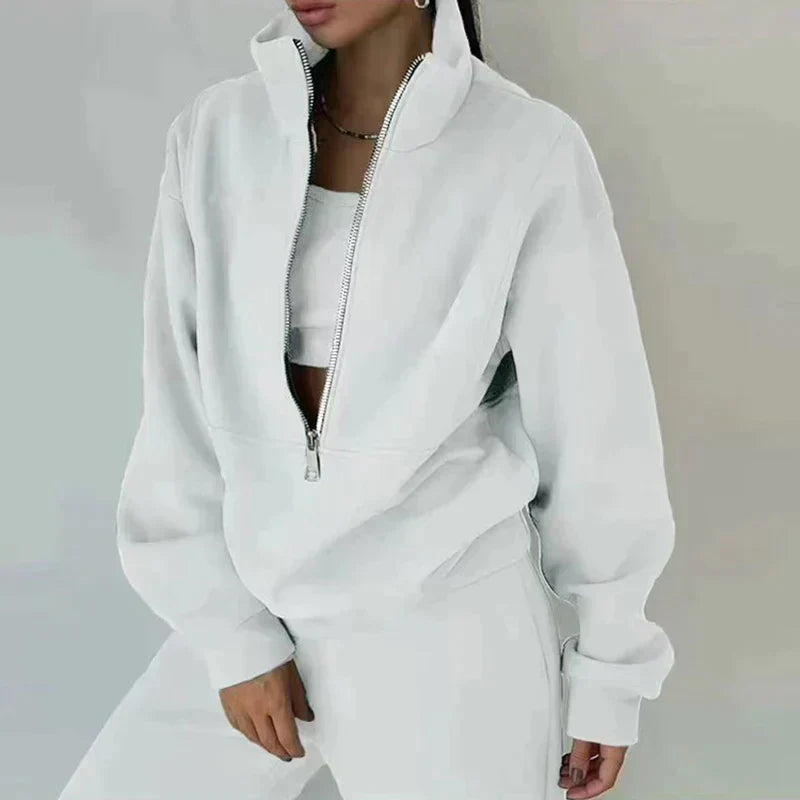 Comfortable Women's Tracksuit - Ava-White-S-State of Style
