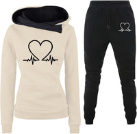 COMFORTABLE WOMEN'S TWO-PIECE TRACKSUIT - WARMFLEX™-Beige-S-State of Style