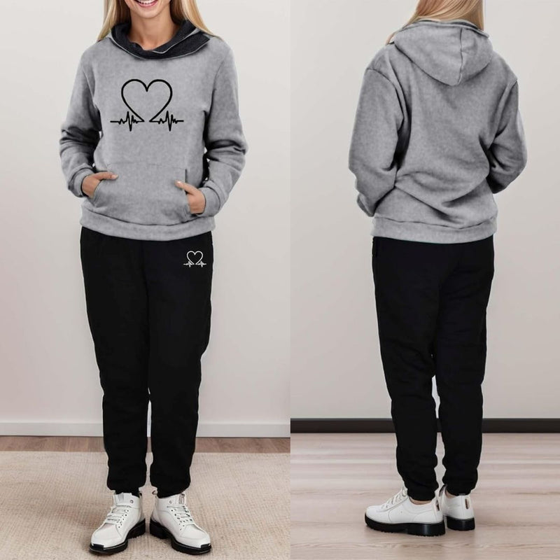 COMFORTABLE WOMEN'S TWO-PIECE TRACKSUIT - WARMFLEX™-Black-S-State of Style