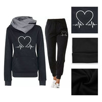 COMFORTABLE WOMEN'S TWO-PIECE TRACKSUIT - WARMFLEX™-Black-S-State of Style