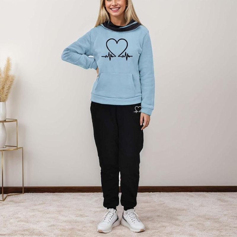 COMFORTABLE WOMEN'S TWO-PIECE TRACKSUIT - WARMFLEX™-Black-S-State of Style