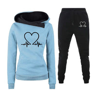 COMFORTABLE WOMEN'S TWO-PIECE TRACKSUIT - WARMFLEX™-Blue-S-State of Style