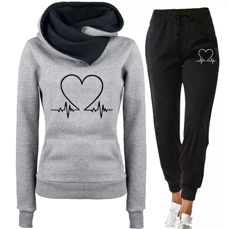 COMFORTABLE WOMEN'S TWO-PIECE TRACKSUIT - WARMFLEX™-Grey-S-State of Style