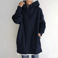 Comfortable Women's Vest with Hood - ComfyHood-Dark Blue-S-State of Style