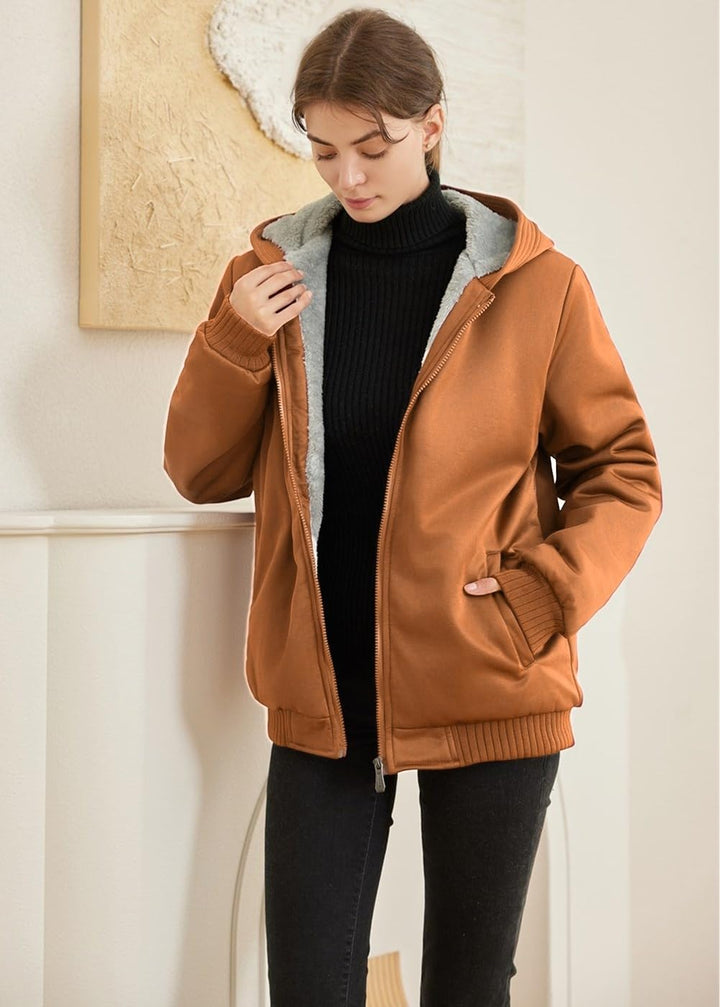 Comfortable Women's Winter Fleece Jacket - Gemma-Black-S-State of Style