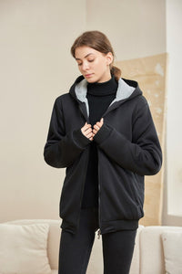 Comfortable Women's Winter Fleece Jacket - Gemma-Black-S-State of Style