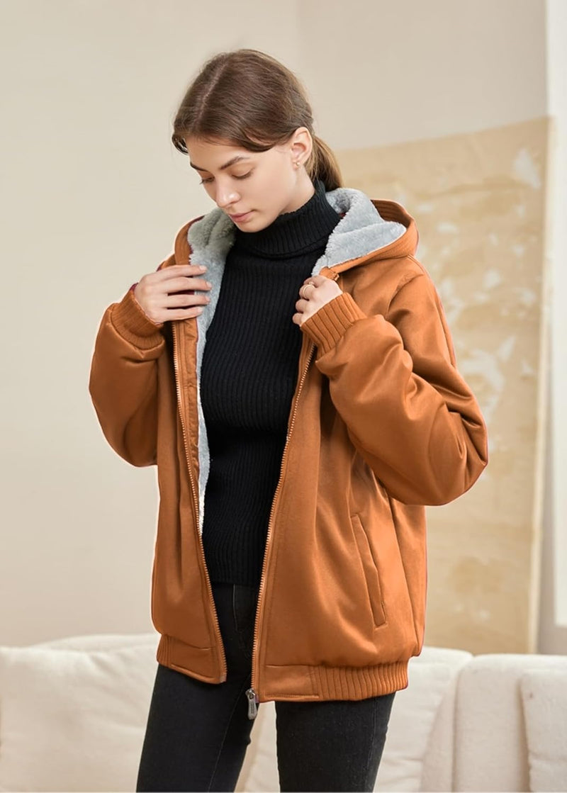 Comfortable Women's Winter Fleece Jacket - Gemma-Black-S-State of Style