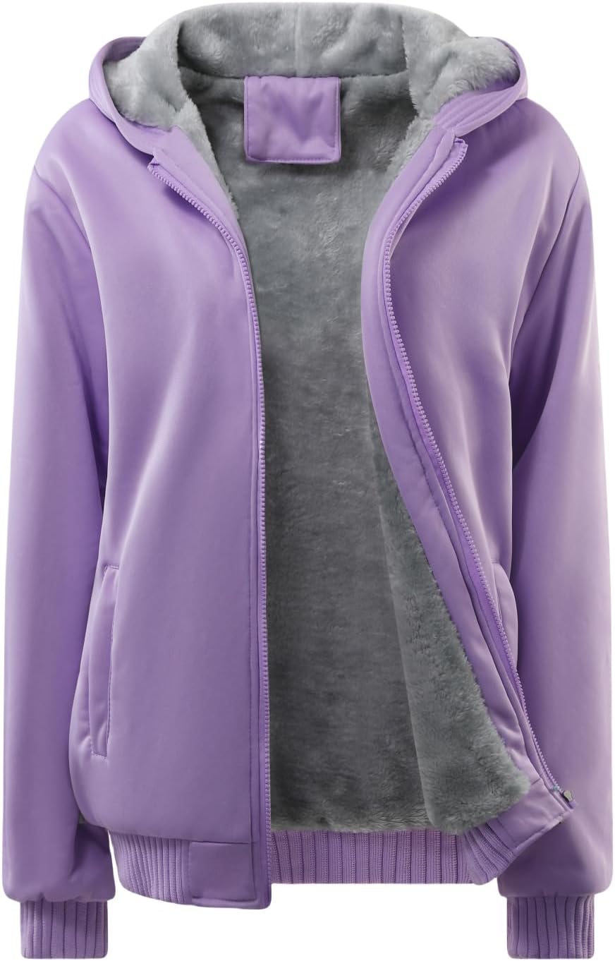 Comfortable Women's Winter Fleece Jacket - Gemma-Light Purple-S-State of Style