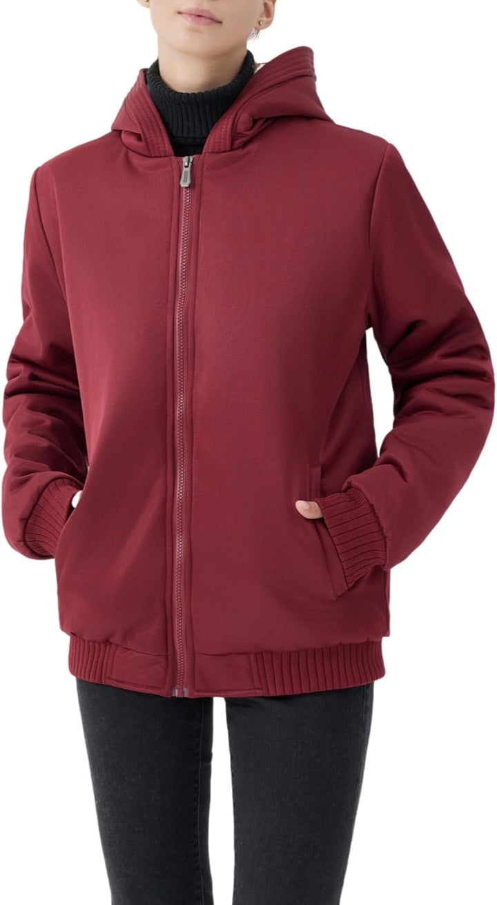 Comfortable Women's Winter Fleece Jacket - Gemma-Red-S-State of Style