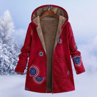 Comfortable Women's Winter Jacket with Floral Print - Ivy-Burgundy-S-State of Style