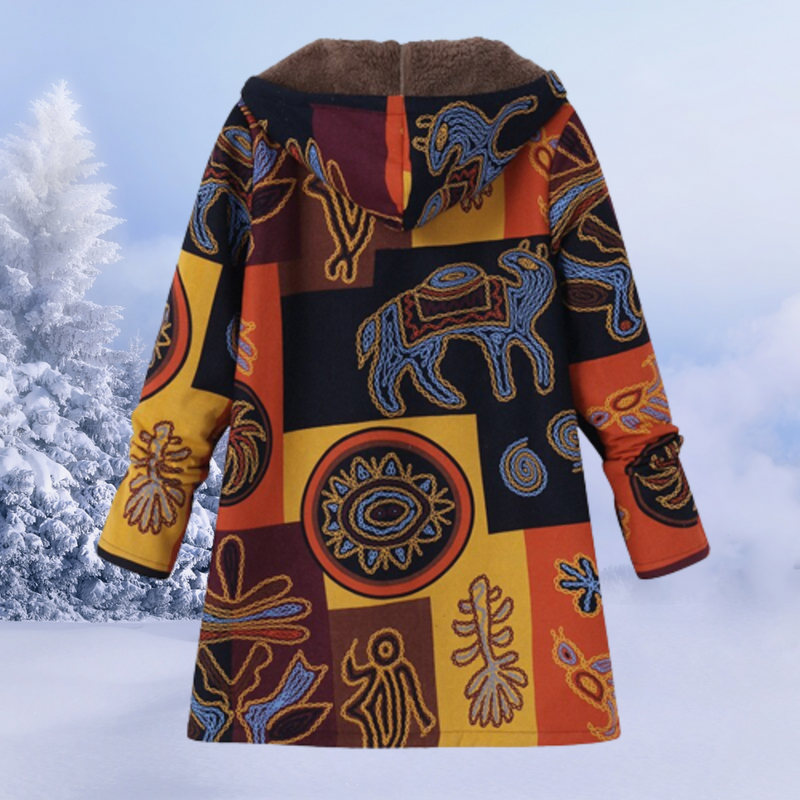 Comfortable Women's Winter Jacket with Floral Print - Ivy-Multi-coloured-S-State of Style