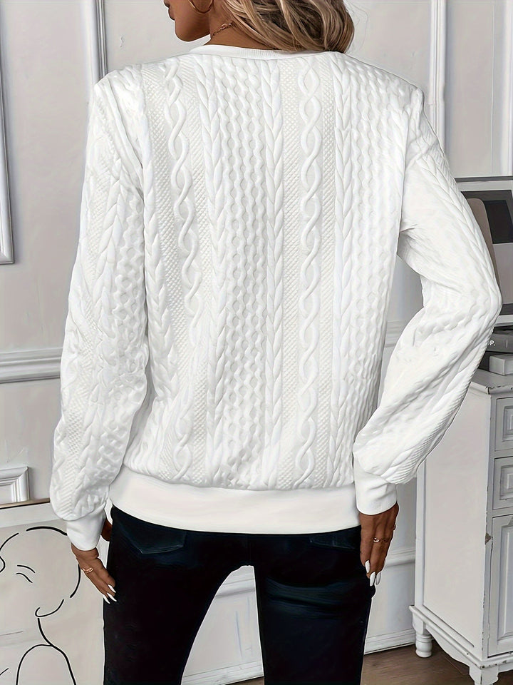 Comfortable Zippered Women’s Sweater – Ella-White-S-State of Style