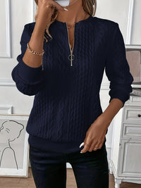 Comfortable Zippered Women’s Sweater – Ella-White-S-State of Style