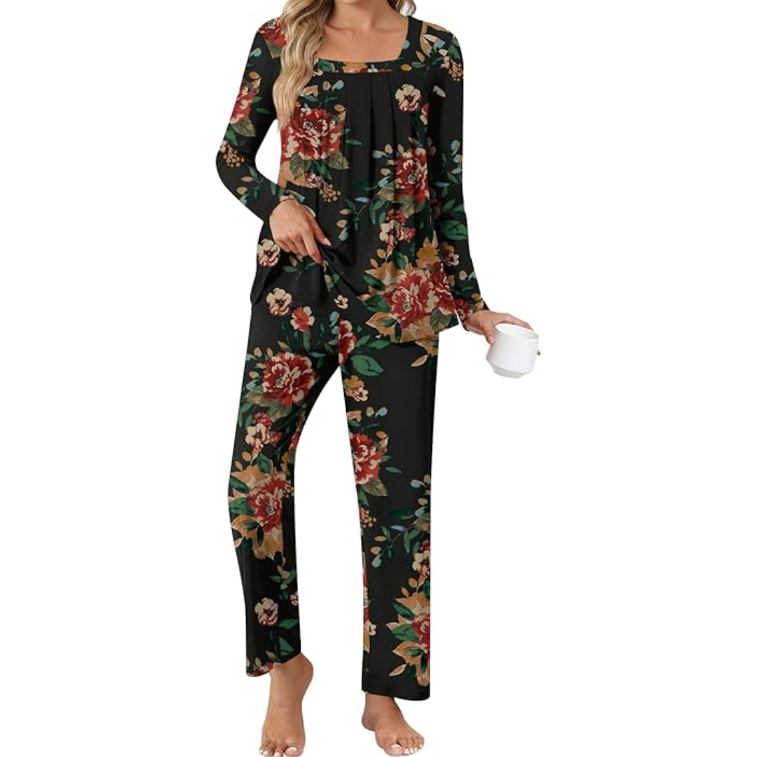 Comfy 2-Piece Lounge Pyjama with Pockets - Laetitia-M-Brown flour-State of Style