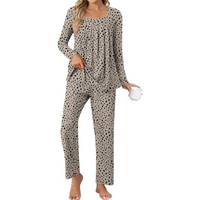 Comfy 2-Piece Lounge Pyjama with Pockets - Laetitia-M-Spotted Brown-State of Style