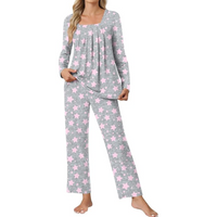 Comfy 2-Piece Lounge Pyjama with Pockets - Laetitia-M-Star Grey-State of Style