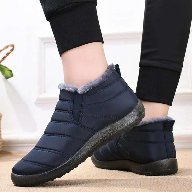 Comfy Fleece Ankle Boots - Elise-Blue-5-State of Style