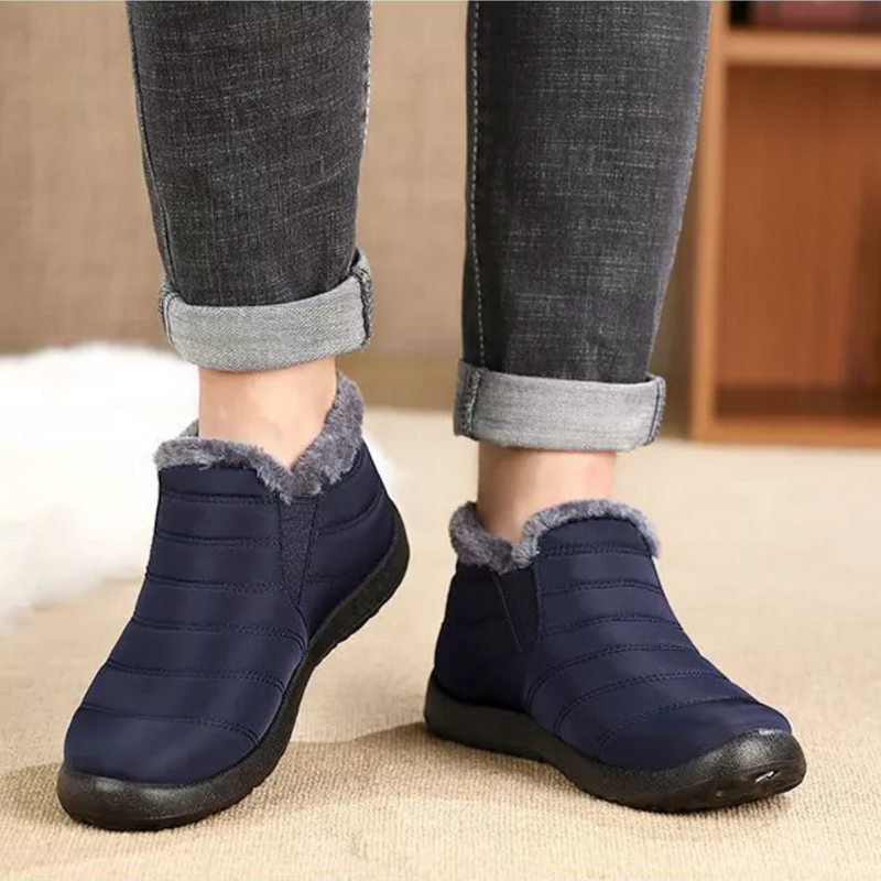 Comfy Fleece Ankle Boots - Elise-Blue-5-State of Style