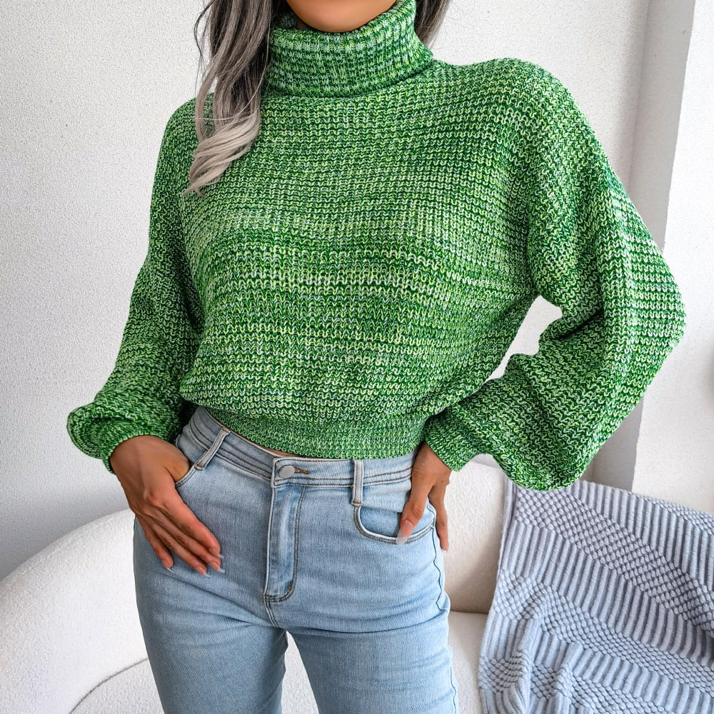 Comfy Knitted Turtleneck Jumper - Emilia-Green-S-State of Style