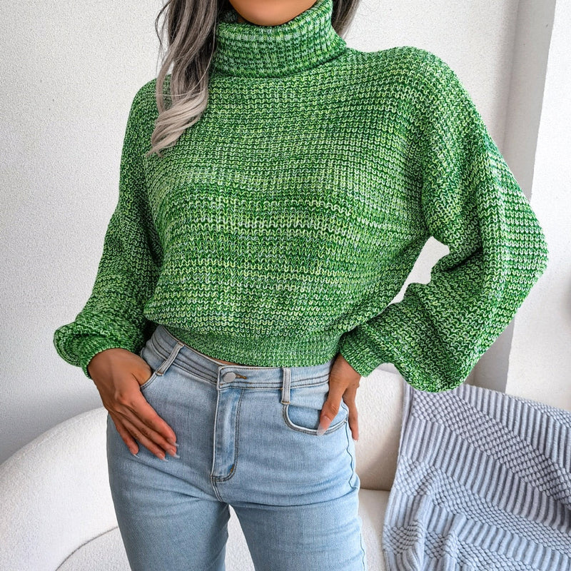 Comfy Knitted Turtleneck Jumper - Emilia-Green-S-State of Style