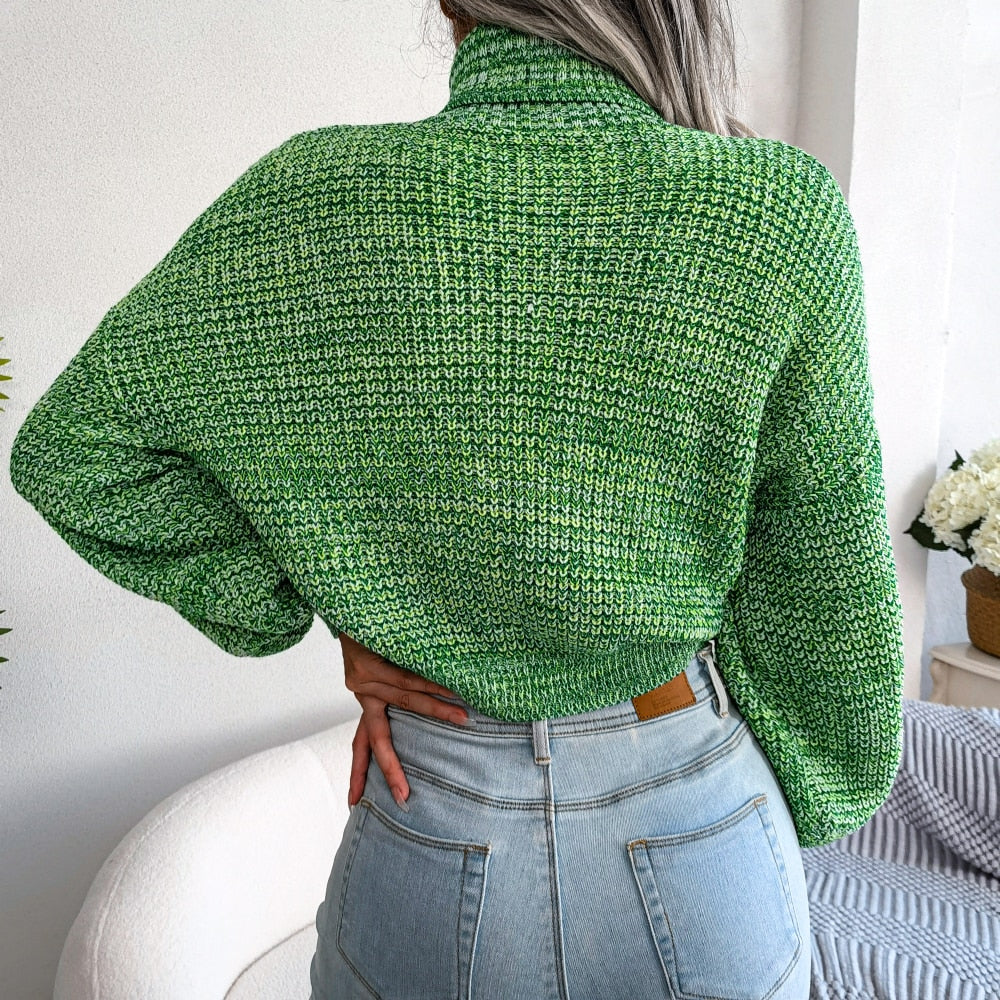 Comfy Knitted Turtleneck Jumper - Emilia-Green-S-State of Style