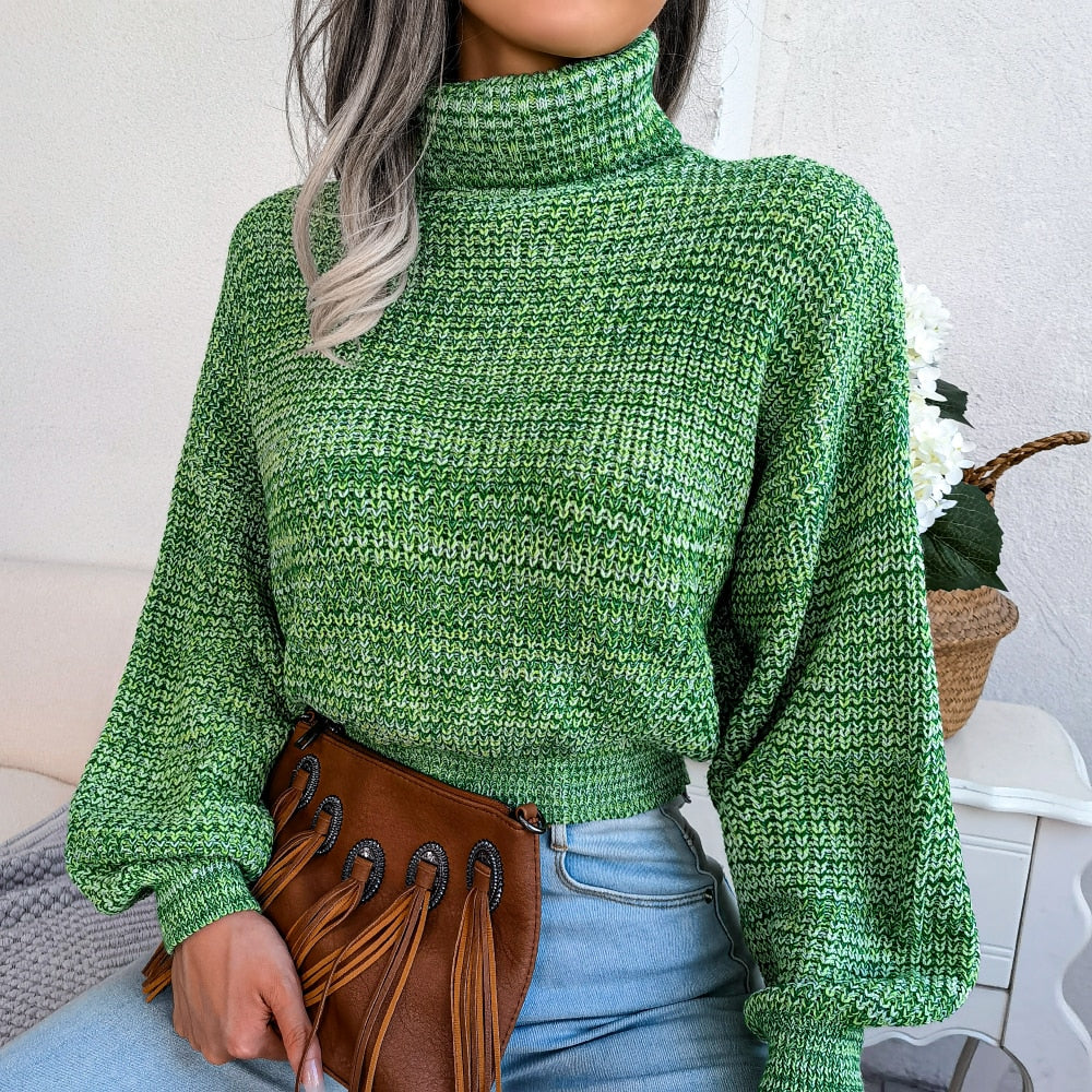 Comfy Knitted Turtleneck Jumper - Emilia-Green-S-State of Style