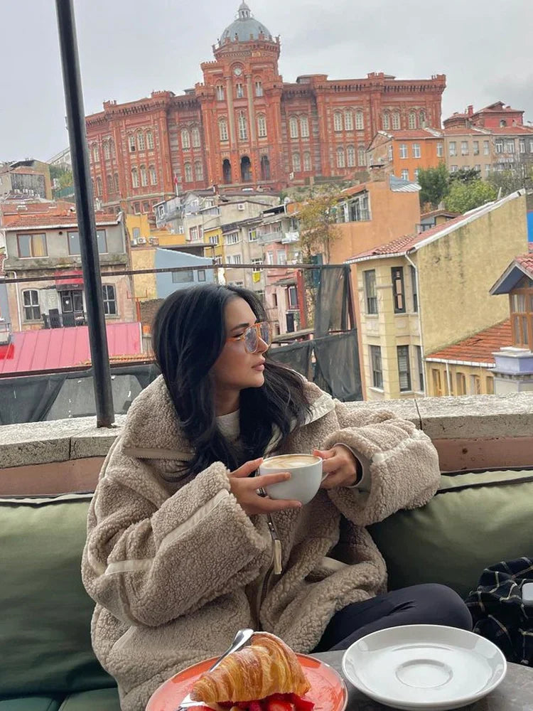 Comfy Teddy Jacket - Mila-Light Brown-S-State of Style